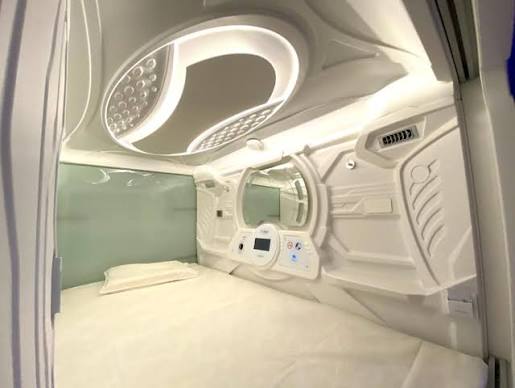 Capsule units inside the terminal at Mexico City.
