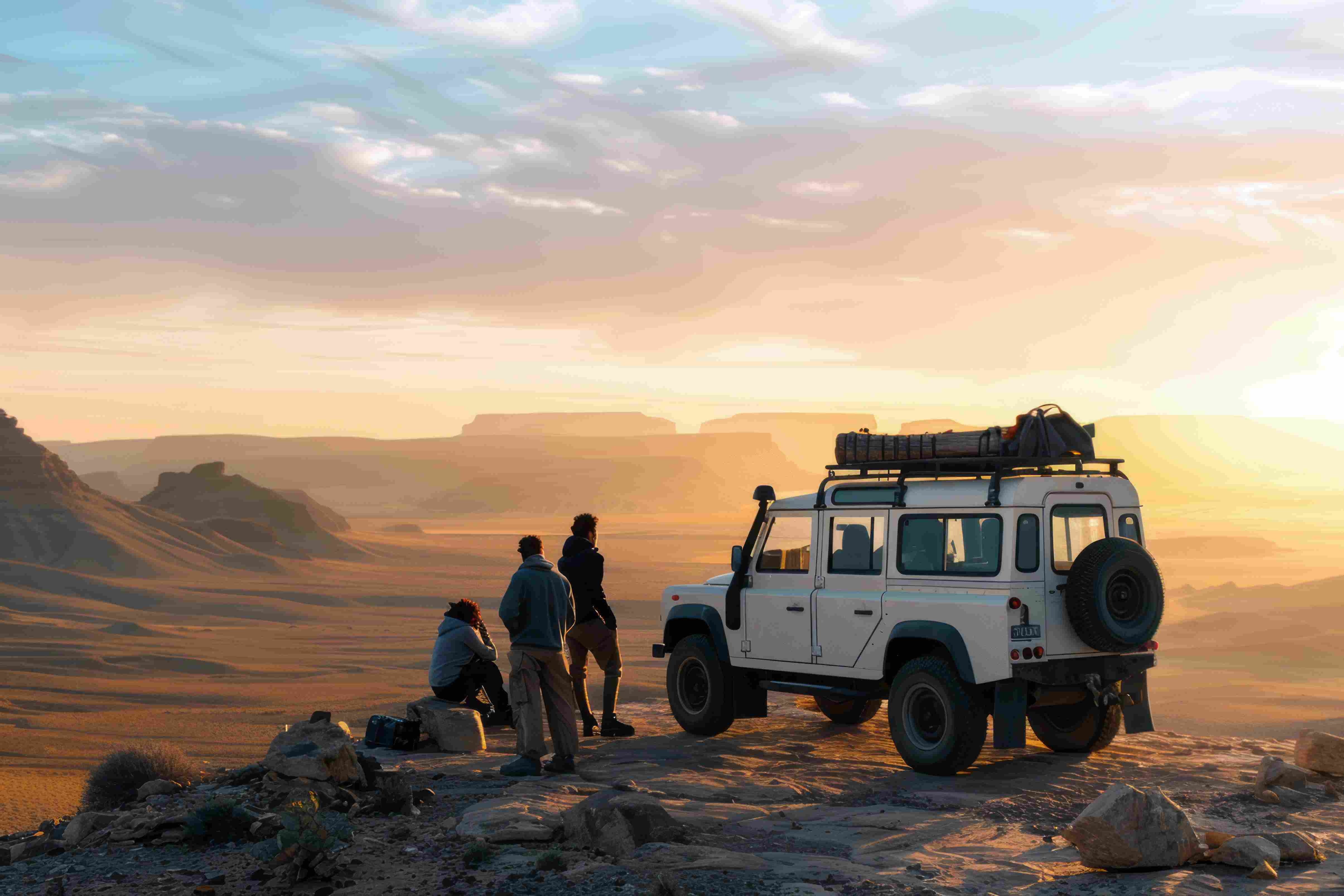 Jeep safari in desert
